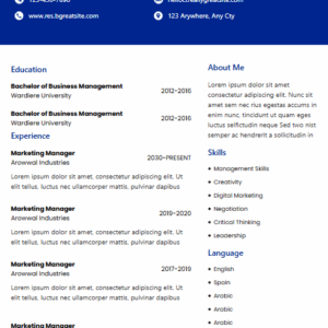 Resume 10 - Two Pages
